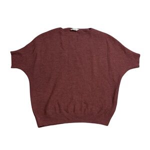 ✨🍷‎ R Label 100% Wool Batwing Dolman Sleeve Sweater Burgundy S/M 🍷✨